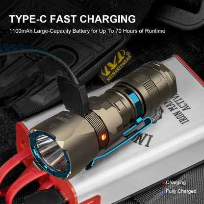 WUBEN T4 Flashlight Rechargeable, Mini Tactical Flashlight Military Grade 401M Long Throw, Small Flashlight with Tactical/Duty/Lock 3 Modes, EDC Flash Light for Police, Emergency and Daily Use - PuriLite