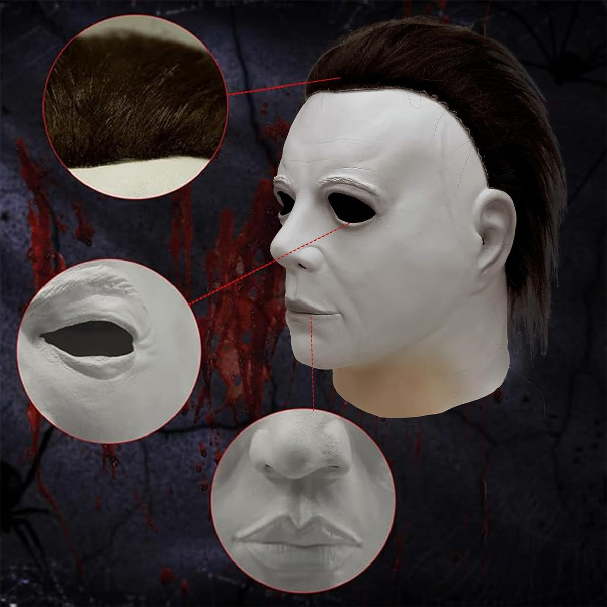 Scary Halloween Masks Original 1978, Realistic Horror mask Scary Halloween Cosplay mask - PuriLite