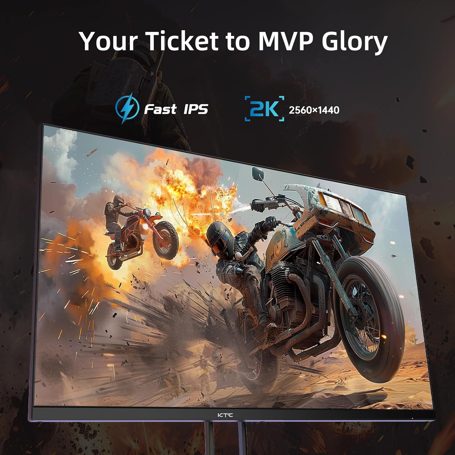 KTC 32 Inch 2K Computer Monitor, IPS 1440p Monitor with Ultra-Thin Bezels, HDR10, Freesync/G-sync, HDMI/DP Ports, Tilt Adjustable, Eyecare, Ideal for Business, Office, and Casual Gaming - PuriLite