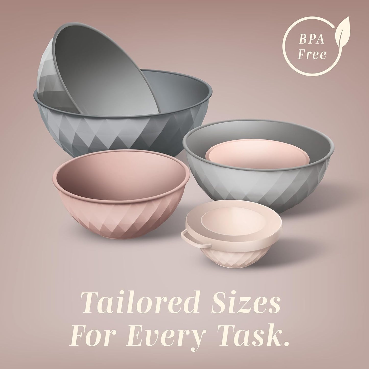 COOK WITH COLOR Mixing Bowls with TPR Lids - 12 Piece Plastic Nesting Bowls Set Includes 6 Prep Bowls and 6 Lids, Microwave Safe Mixing Bowl Set (Mint) - PuriLite