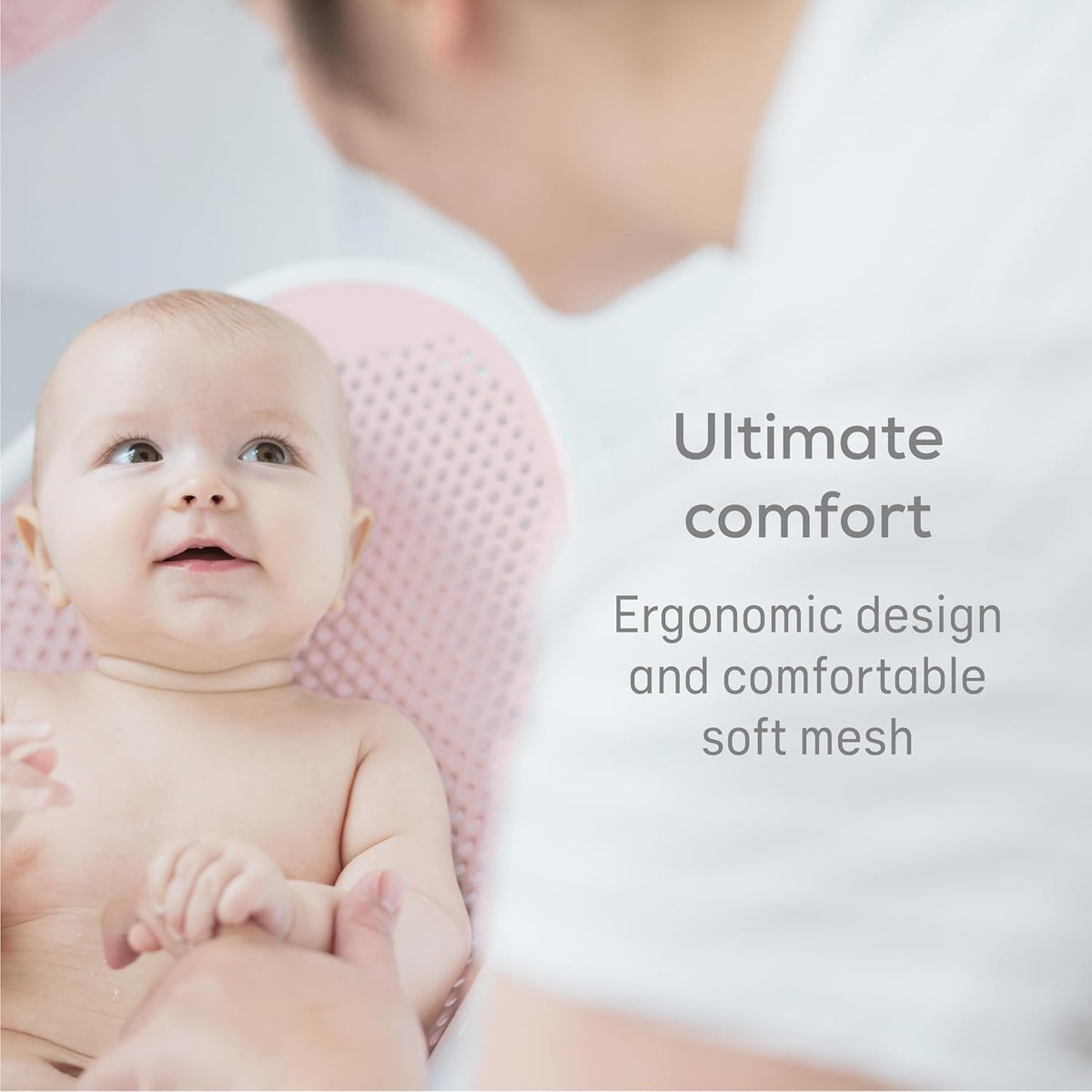 Angelcare Baby Bath Support, Pink, for Babies Less Than 6 Months of Age, Made in Canada - PuriLite