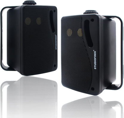 STUDIOFINIX Outdoor Bluetooth Speakers -3.5 Inch Pair 3-Way 200W,Wall Mount Waterproof Marine Speakers,Heavy Duty Grill, Suitable for Home, Boat, Patio, Indoor Outdoor Use （Black） - PuriLite