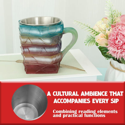 Purilite Select Hand-Painted Glass Book Mug - PuriLite