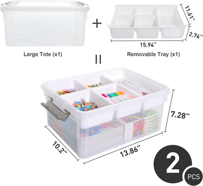 Purilite Select Multi-Partition Craft Storage Box with Flip-Top Lid - PuriLite