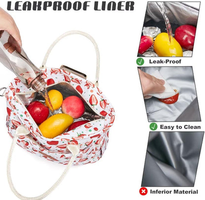 Lunch Bag for Women, Insulated Lunch Box for Work, Large Leakproof Cooler Purse with Side Pockets & Removable Shoulder Strap Women's Lunch Tote Bag for Picnic Work Beach Cute Lunch Bags (Heart) - PuriLite