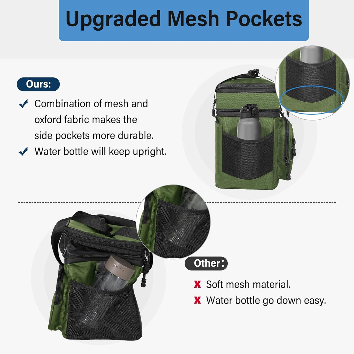 Lunch Box Cooler Bag - Insulated Tactical Lunchbox for Men - XLarge Lunch Pail Lunch Kit for Adults Work Outdoor Shifts Trips Black Camo 25L - PuriLite