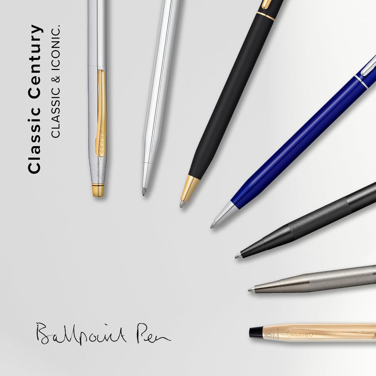 Cross Classic Century, Medalist, Ballpoint Pen, with Polished Chrome and 23 Karat Gold Plated Appointments (3302) - PuriLite