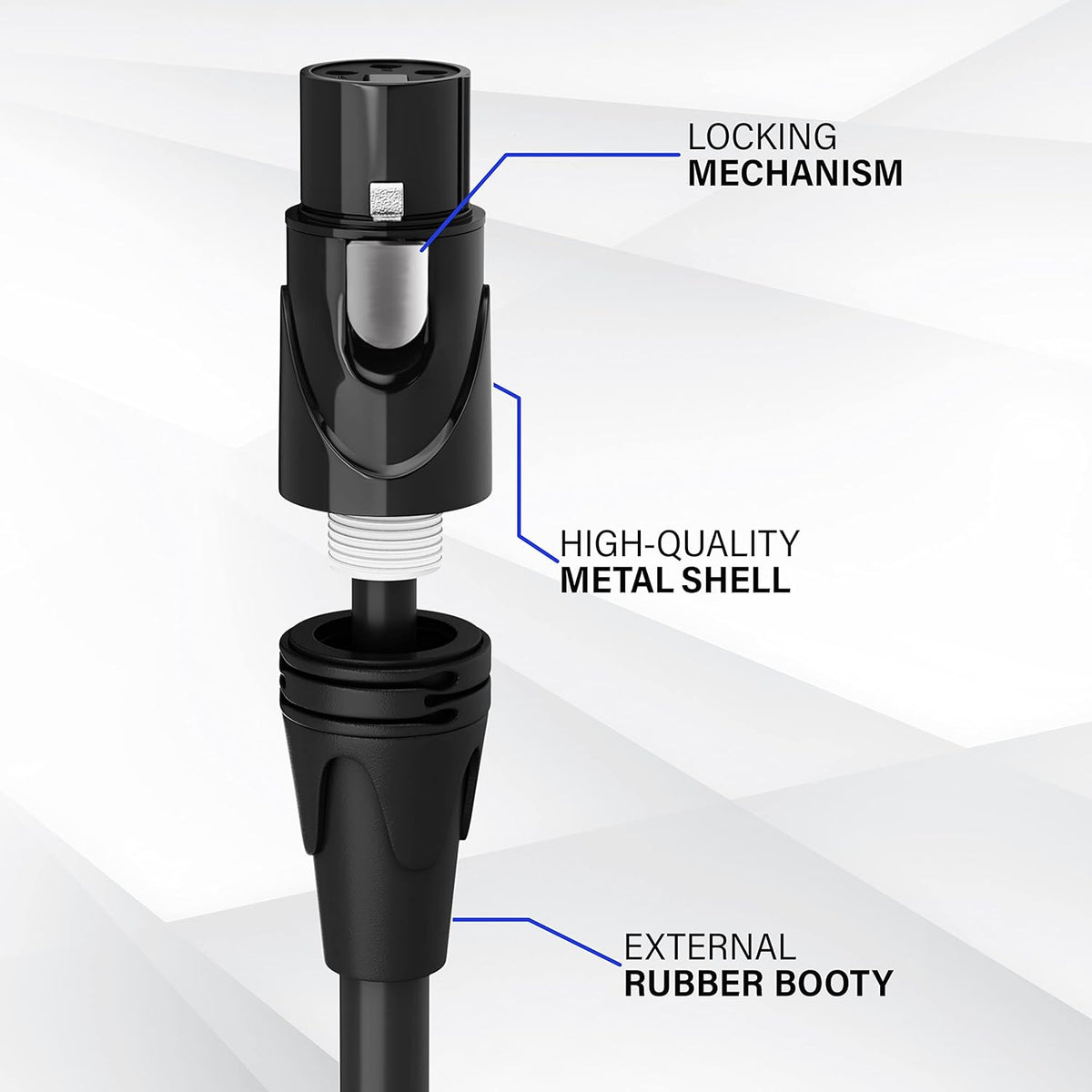 LyxPro 6 Feet XLR Microphone Cable Balanced Male to Female 3 Pin Mic Cord for Powered Speakers Audio Interface Professional Pro Audio Performance and Recording Devices - Blue - PuriLite