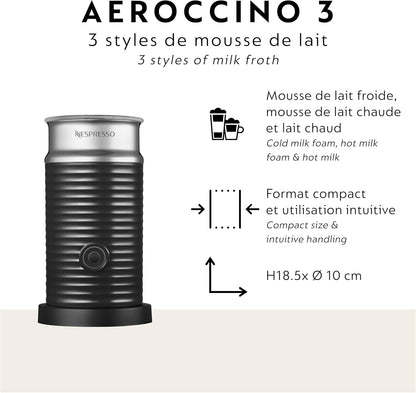 Nespresso Vertuo Next Coffee and Espresso Machine by Breville with Aeroccino Milk Frother - Light Grey - PuriLite