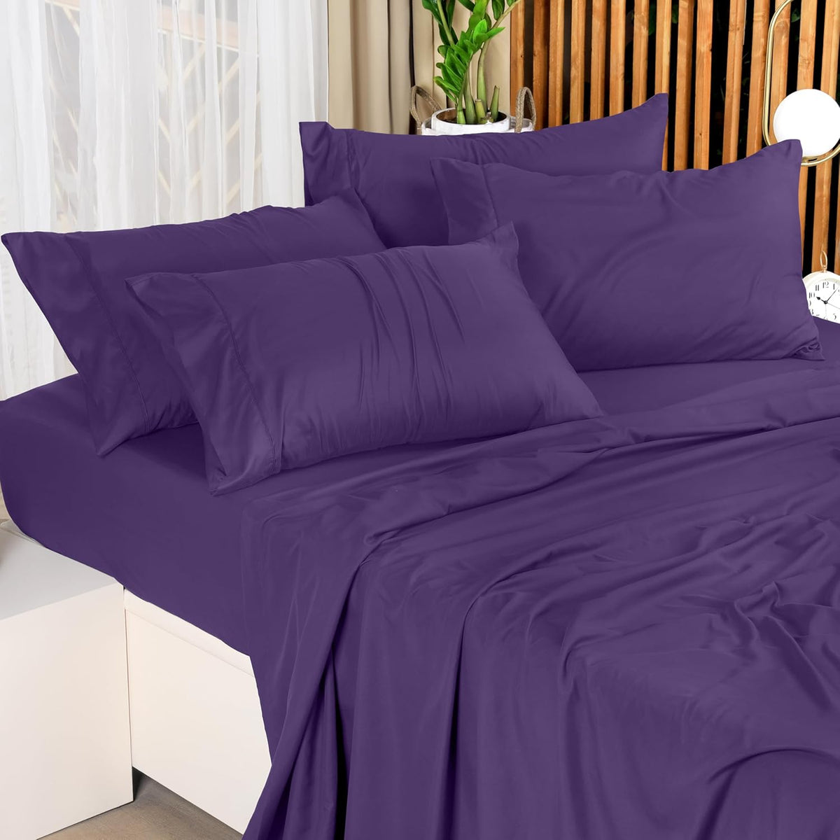 Utopia Bedding Queen Bed Sheet Set - 4 Piece Bedding - Soft Brushed Microfiber Fabric - Shrinkage & Fade Resistant - Easy Care (White) - PuriLite