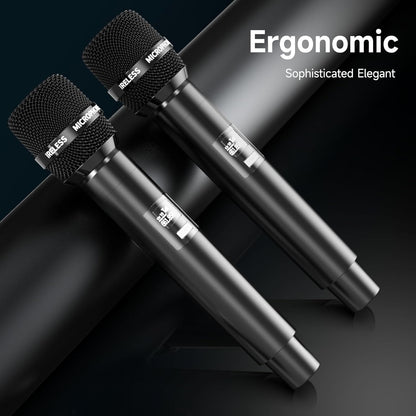 Wireless Microphone, Wireless Mic with One-to-One Chip Connection, 40H Rechargeable Battery, 200FT Range, Plug and Play, Ergonomic Design,Less Latency Microphone for Singing, Speech, Party - PuriLite
