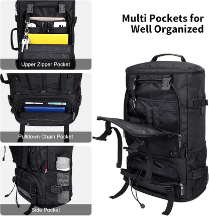 WITZMAN Travel Backpack for Men Large Carry on Backpack Convertible 3 in 1 Bags with Shoe Compartment Fit 17 Inch Laptop(B689 Silvery Grey) - PuriLite