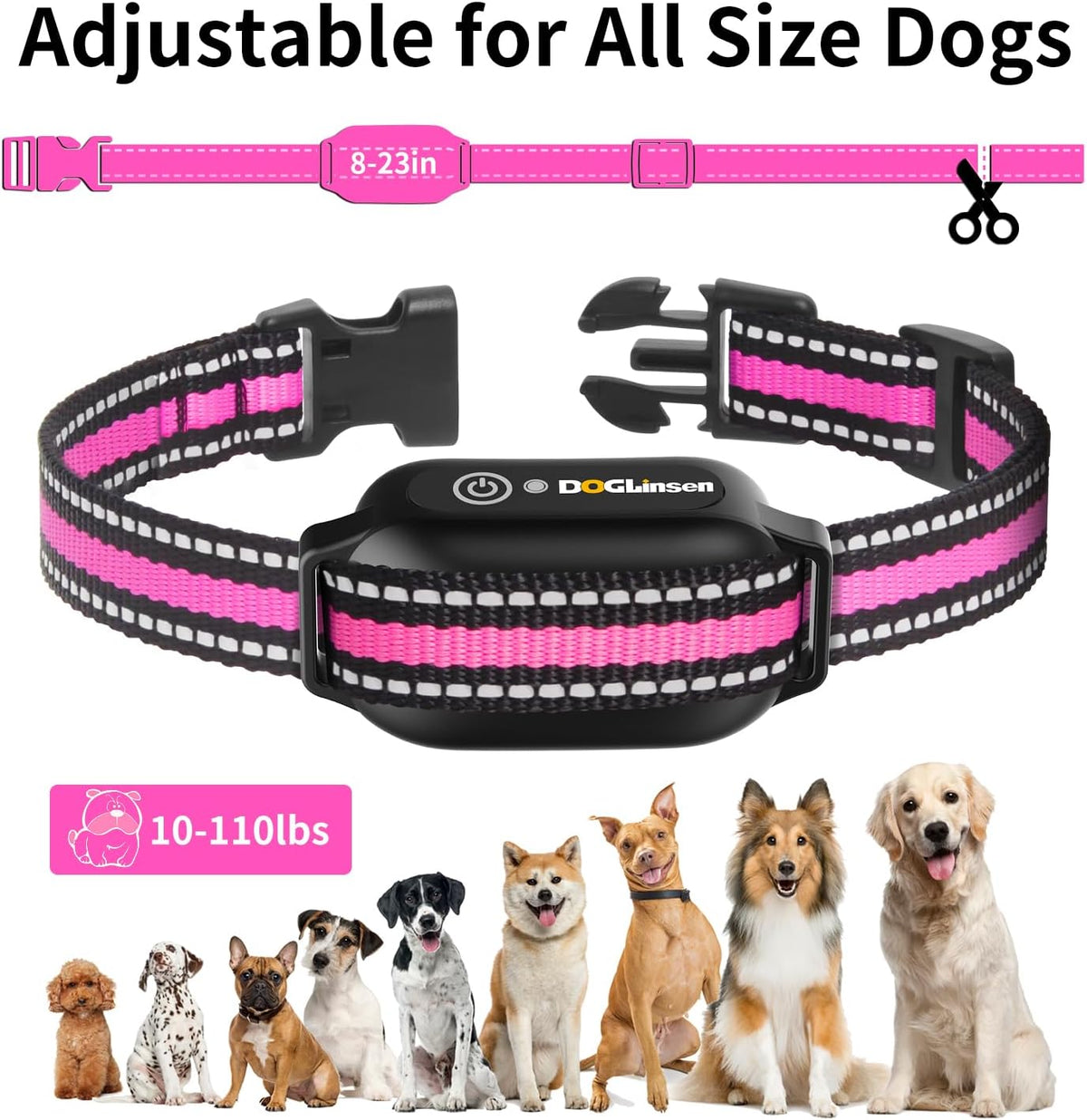 DOGLinsen No Shock Dog Training Collar with Remote 3300ft Range, Vibrating Dog Collar, Vibration Collar for Small Medium Large Dogs, 9 Style Tones and Vibration Collar - PuriLite