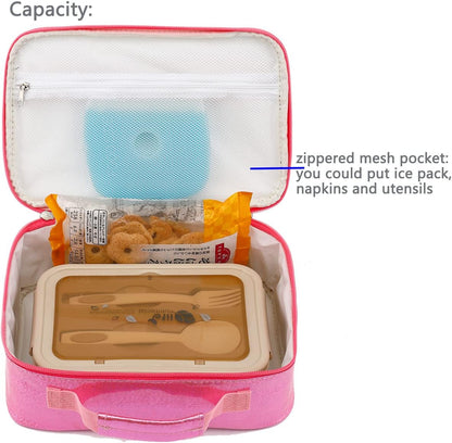FlowFly Kids Lunch Box Insulated Soft Bag Mini Cooler Back to School Thermal Meal Tote Kit for Girls, Boys, Black - PuriLite