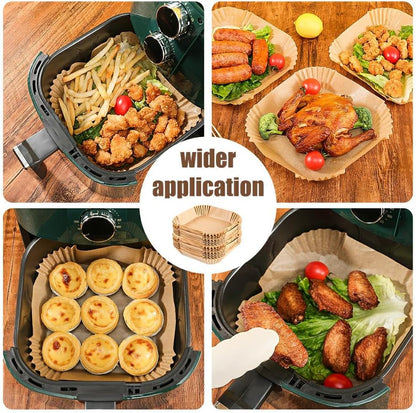 7.5 Inch Air Fryer Parchment Paper Liners Square,150 Pcs Non-Stick &Oil-Proof Air Fryer Liners Disposable for 2-5 QT Frying,Baking,Roast - PuriLite