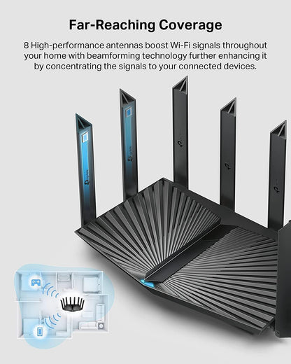 TP-Link AX6000 Wi-Fi 6 Router (Archer AX80) – Dual Band, 2.5 Gbps WAN/LAN Port, 8K Streaming,Wireless Internet Router with AP Mode, Long Range Coverage, WPA3, Beamforming - PuriLite