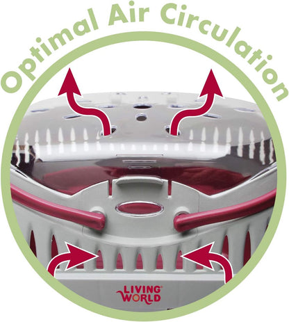 Living World 60888 Pet Carrier, Red/Grey, Large - PuriLite