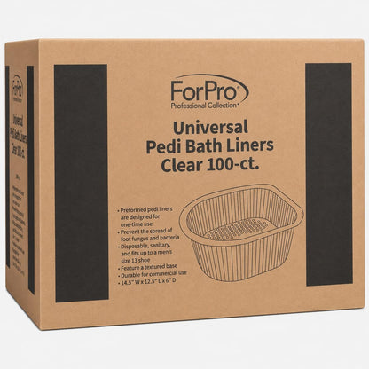ForPro 100ct Universal Pedi Bath Liners, Clear, Disposable for Manicure & Pedicure Soak, Spa Soak, Foot Soak Tablets, Salon Pedicure Soak, Salon & Spa Essentials, Nail & Beauty Supply
