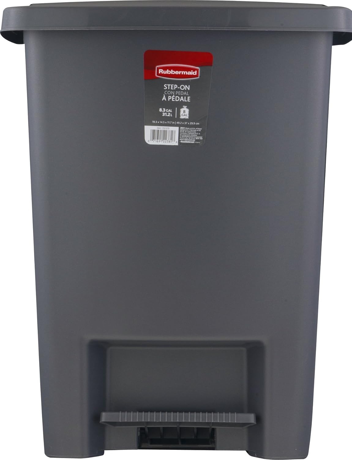 Rubbermaid 31.2L Step on Wastebasket (FG284187CYLND) - PuriLite