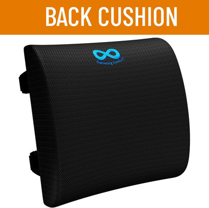 Everlasting Comfort Memory Foam Seat Cushion - Office Chair Cushion for Work, Travel, Car Support Pillow for Driving - Portable Seat for Chairs and Desks - Coussin Chaise - Black - PuriLite