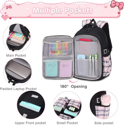 ACESAK Girls Backpack - 3PCS Backpack for Girls Cute School Backpacks for Girls Kindergarten - PuriLite