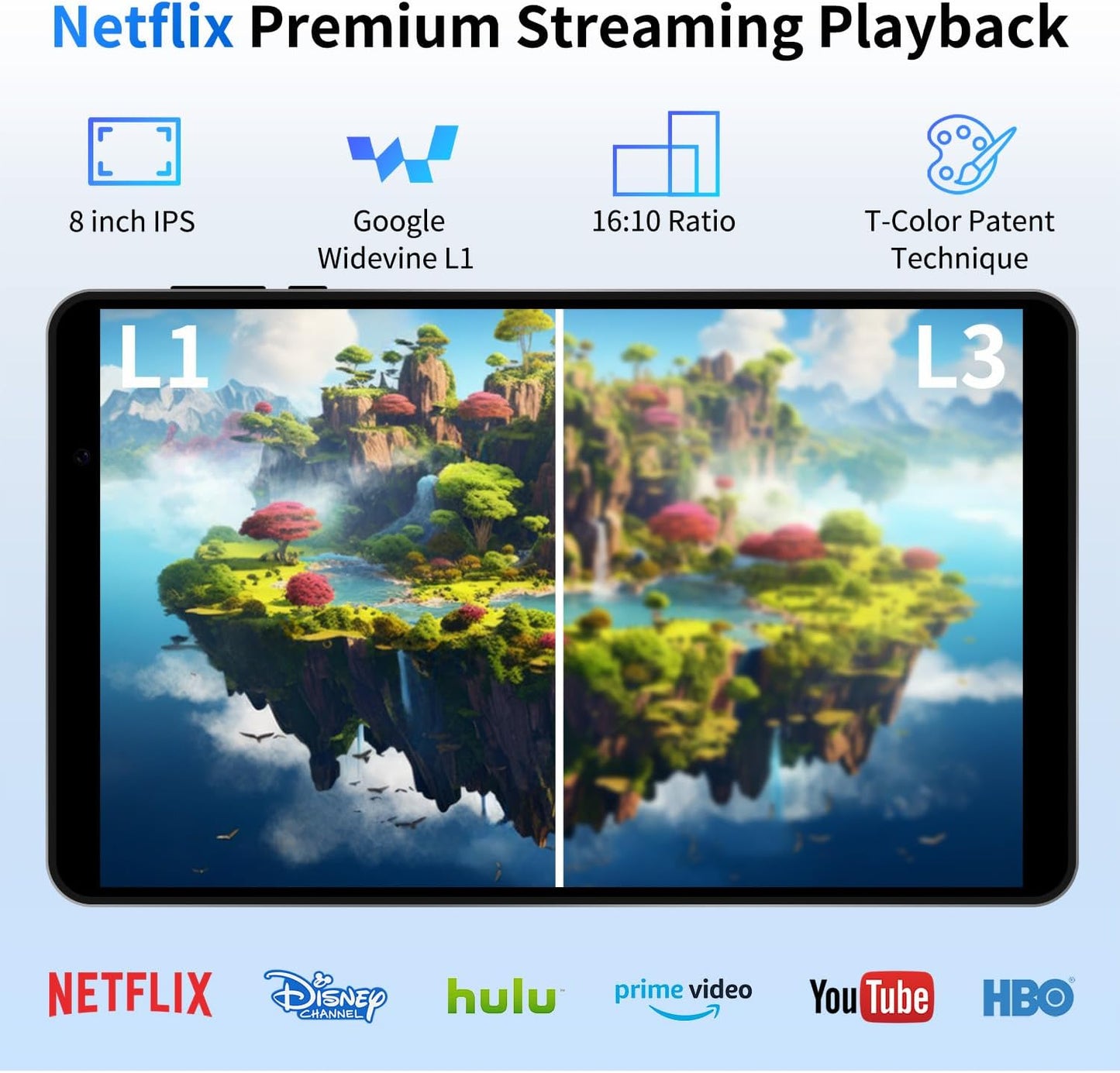 2025 Topsand Android 15 Tablet 8 inch Tablet, Octa-Core Processor, 12GB RAM 64GB ROM 2TB Expandable, 1280 * 800 IPS HD Screen, WiFi6, BT5.4, Widevine L1, 5MP+8MP Dual Camera - PuriLite