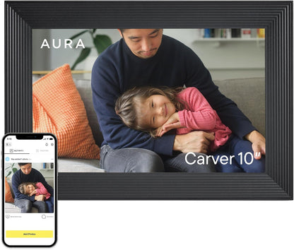 Aura Aspen 12" Digital Photo Frame - Black with Paper Mat - PuriLite