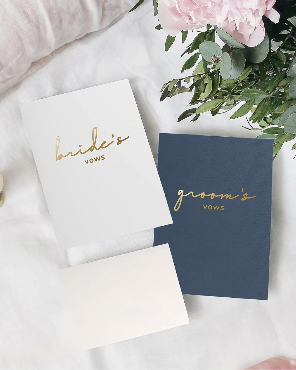 GroomBrideGifts Wedding Vow Book for His and Hers, Soft Touch, Perfectly Sized Bride and Groom Vow Books, Wedding Essentials, Wedding Registry Ideas, His and Hers Gifts - PuriLite