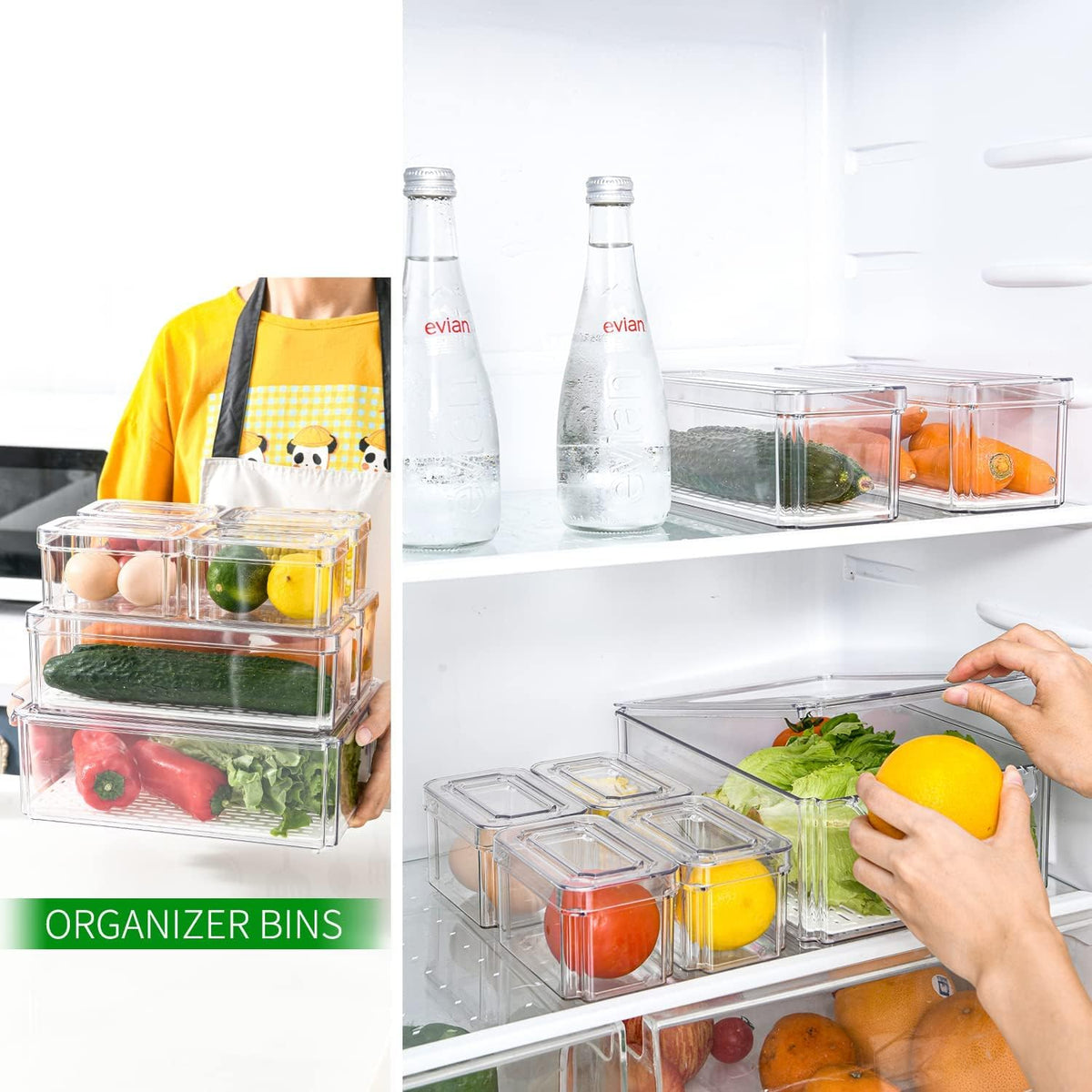 Pure Future 50-Piece Large Airtight Food Storage Containers with Lids, BPA-Free Stackable & Microwave Safe Kitchen Set for Meal Prep, Freezer Use - 25 Containers & Lids, Leakproof Design - PuriLite