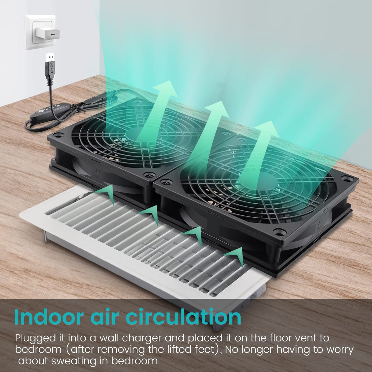 Wathai High Airflow Router Cooling Fan for Computer Cooler TV Small Box DC 5V USB Power 120mm 240mm Fan with Multi Speed Controller - PuriLite