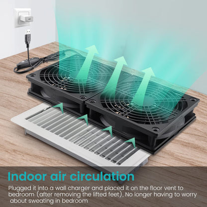 Wathai High Airflow Router Cooling Fan for Computer Cooler TV Small Box DC 5V USB Power 120mm 240mm Fan with Multi Speed Controller - PuriLite