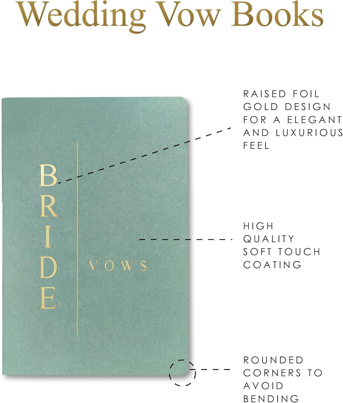 GroomBrideGifts Wedding Vow Book for His and Hers, Soft Touch, Perfectly Sized Bride and Groom Vow Books, Wedding Essentials, Wedding Registry Ideas, His and Hers Gifts - PuriLite