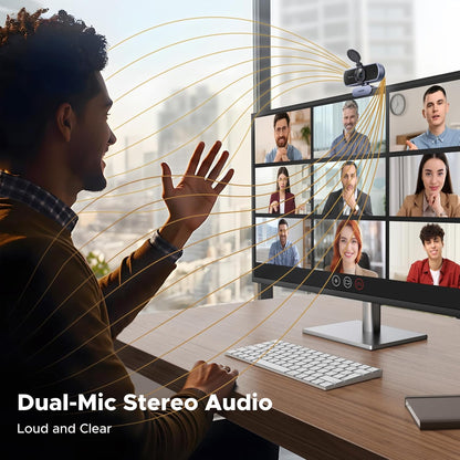 UGREEN 2K Webcam, Webcam for PC Ultra HD 1440P Computer Camera with Microphone, PC Camera with Privacy Cover, USB-A Web Camera for Streaming, Conferencing, Video Calling, Zoom, Skype, Teams, Facetime - PuriLite