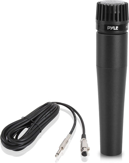 Pyle Professional Dynamic Vocal Microphone - Moving Coil Dynamic Cardioid Unidirectional Handheld Microphone with ON/OFF Switch Includes 15ft XLR Audio Cable to 1/4'' Audio Connection - PDMIC59 - PuriLite
