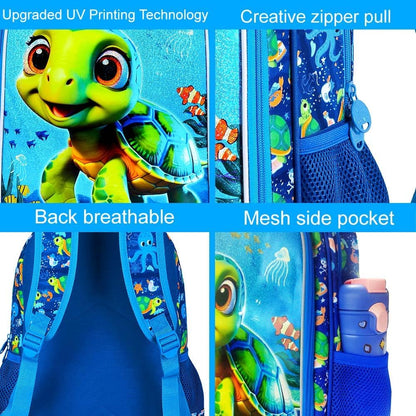 3pcs Backpack for Boys and Girls, 16” Kids Kindergarten Bookbag with Lunch Box, Cute Elementary Backpacks for Boy Girl - PuriLite