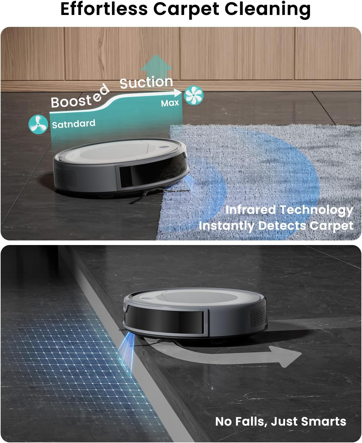 Lefant M310 Ultra Robot Vacuum and Mop Combo Ultra-Slim Robotic Cleaner with ToF LiDAR Navigation, Stronger Suction, WiFi/App/Alexa Control, 170min Runtime, Ideal for Pet Hair and Home - PuriLite