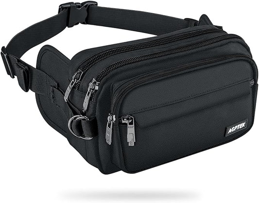 AGPTEK Men's Women's Outdoor Sports Running Waist Bag with Multiple Pockets and Adjustable Belt for Travel, Hiking, Climbing, Jogging, Hiking - PuriLite