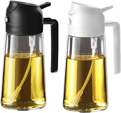 Purilite Select 470ml Glass Oil Sprayer &amp; Dispenser Bottle – 2-in-1 Flip Top - PuriLite