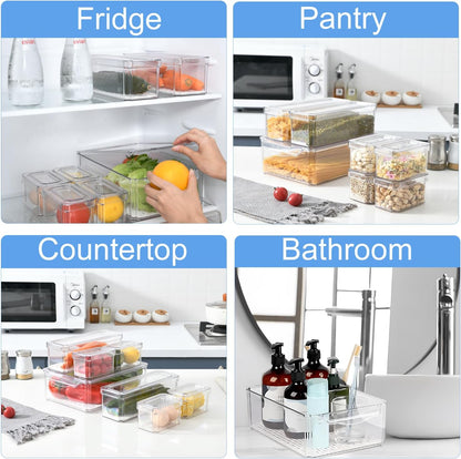 Pure Future 50-Piece Large Airtight Food Storage Containers with Lids, BPA-Free Stackable & Microwave Safe Kitchen Set for Meal Prep, Freezer Use - 25 Containers & Lids, Leakproof Design - PuriLite