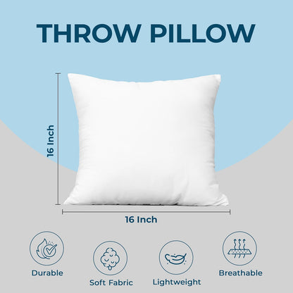 Utopia Bedding Throw Pillows (Set of 4, White), 18 x 18 Inches Pillows for Sofa, Bed and Couch Decorative Stuffer Pillow - PuriLite
