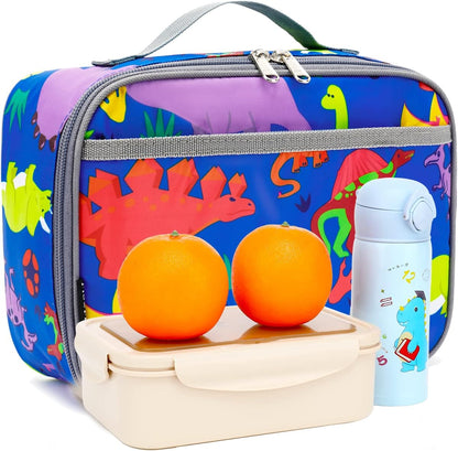 FlowFly Kids Lunch Box Insulated Soft Bag Mini Cooler Back to School Thermal Meal Tote Kit for Girls, Boys, Black - PuriLite
