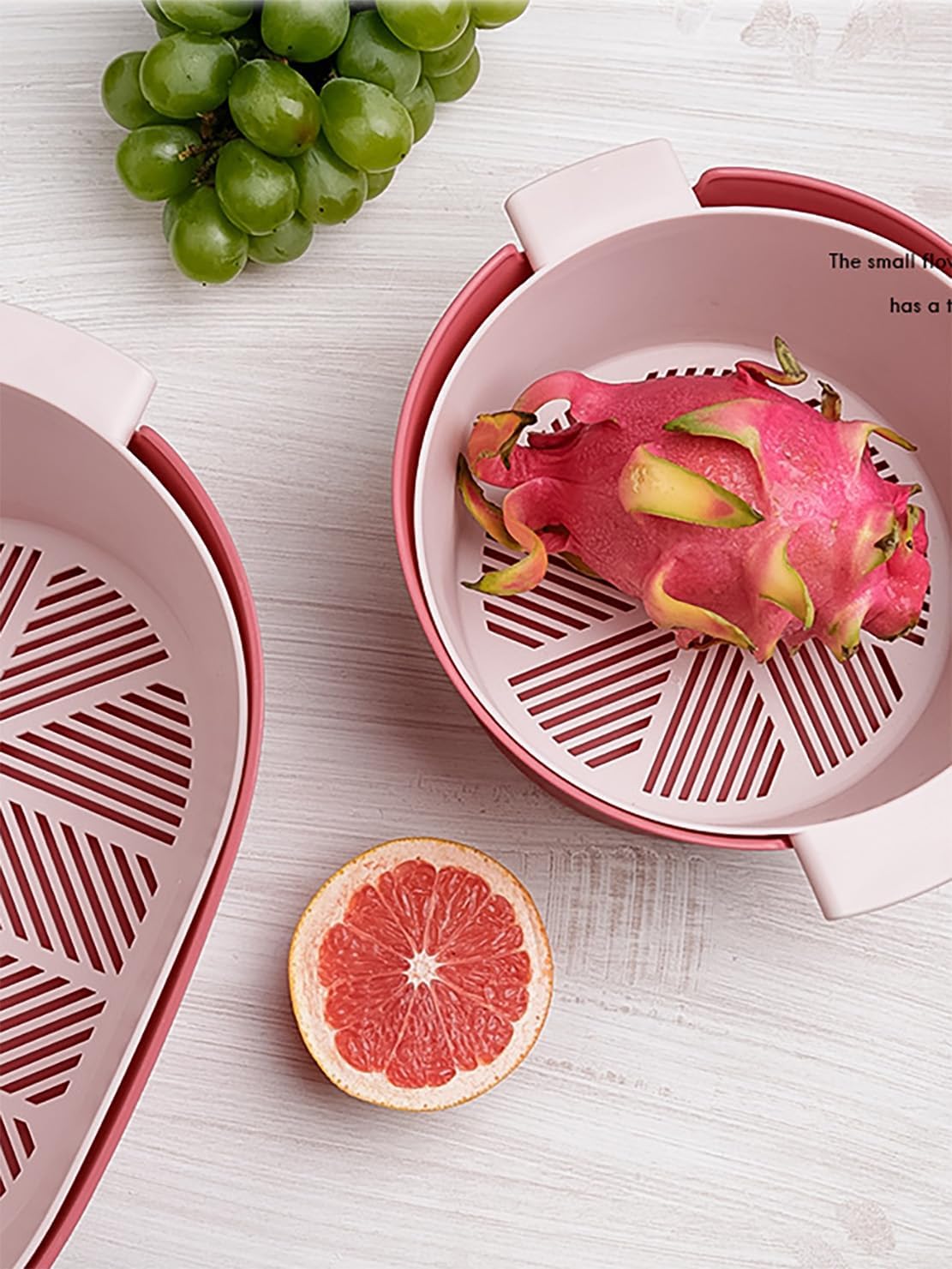Kitchen Washbas Food Strainer Drain Basket Rotating Drainer Double-Layer Basin Vegetable Fruit Washing Strainer - PuriLite