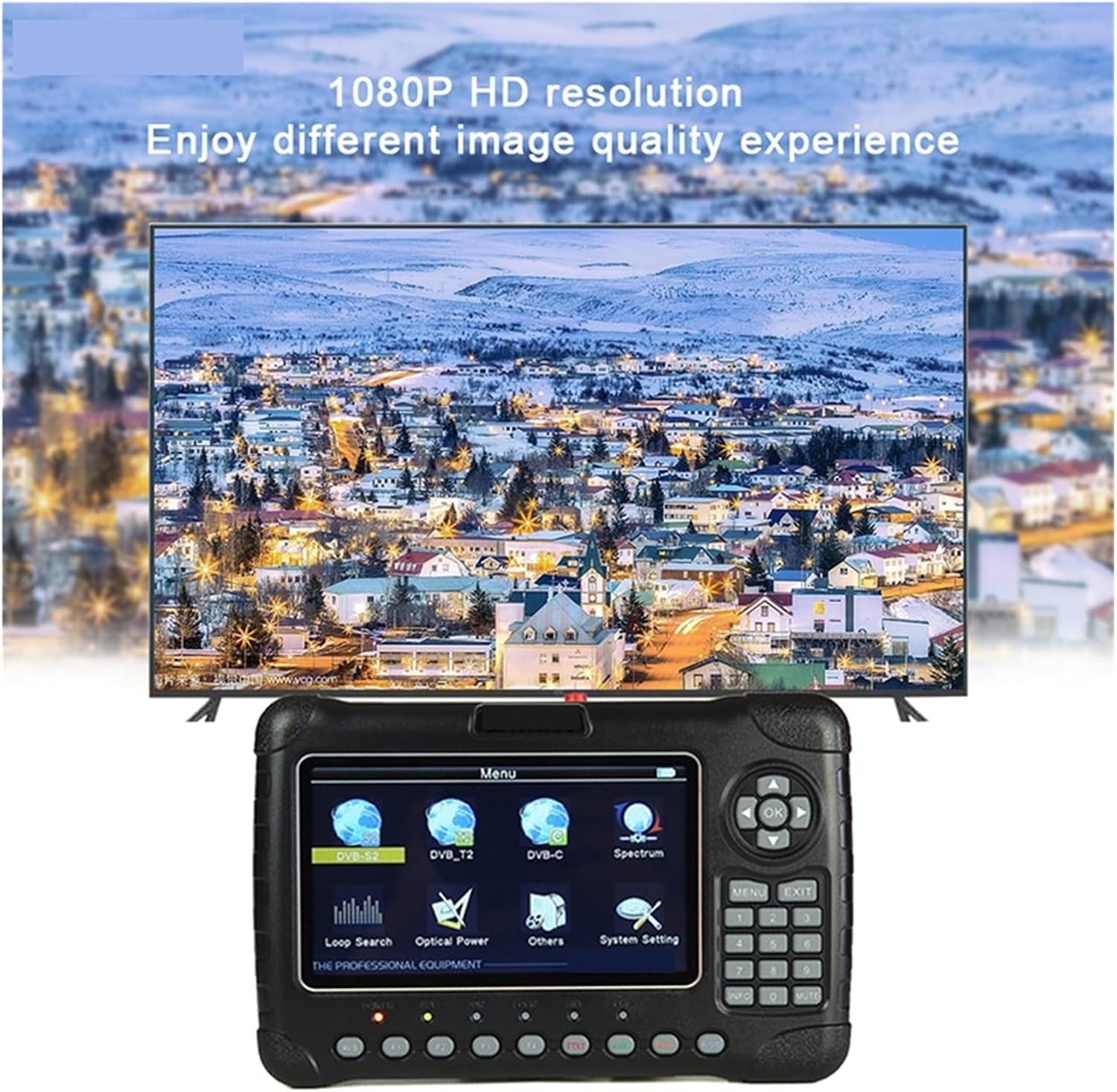 WS6980 DVB-S2 DVB-T2/C Satellite Sat Finder Meter 7 Inch Satellite Signal Spectrum Analyzer for Dish Network Directv - PuriLite