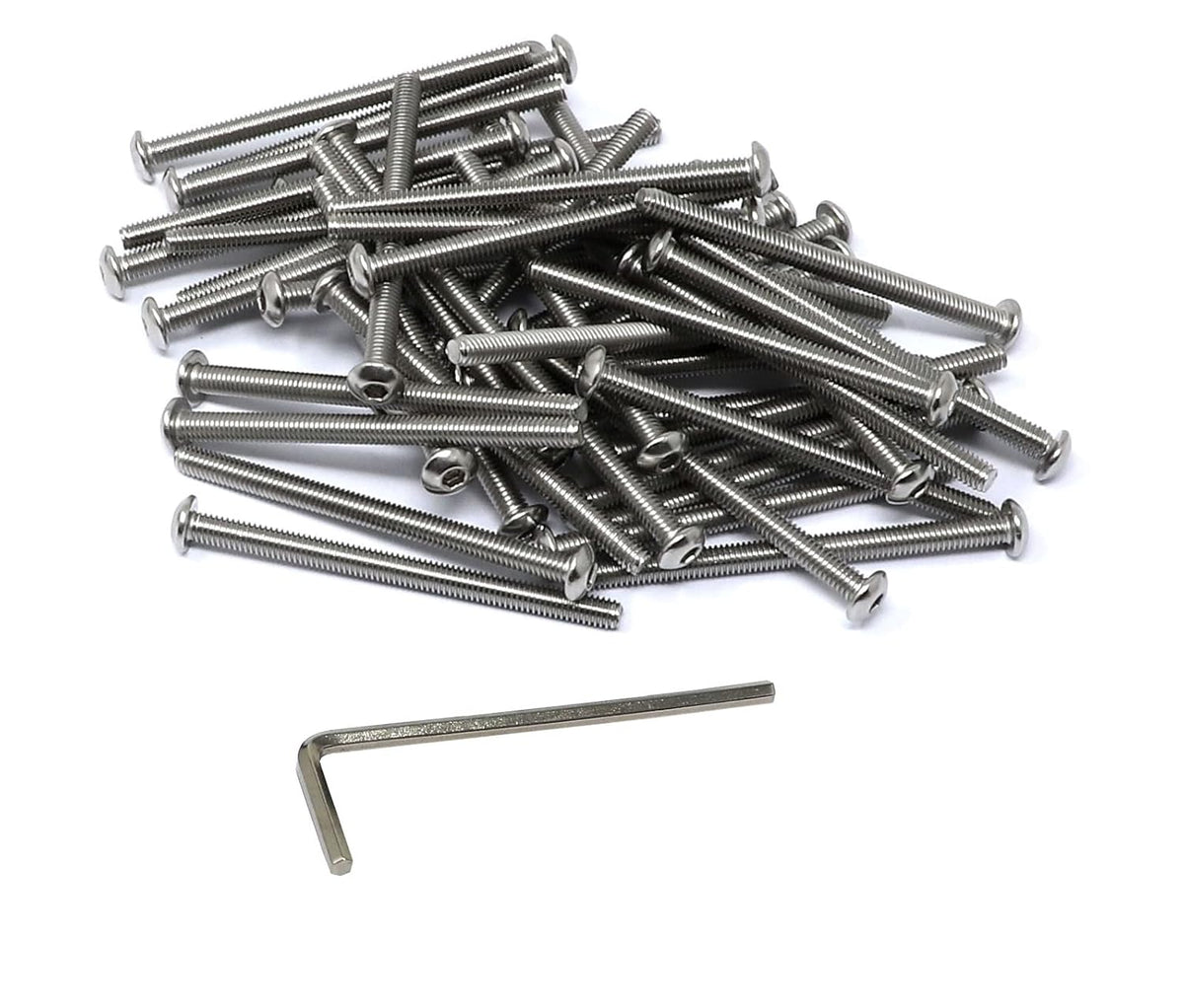 iexcell 50 Pcs M6 x 20mm Thread Pitch 1 mm Stainless Steel 304 Hex Socket Button Head Cap Screws Bolts Kit - PuriLite