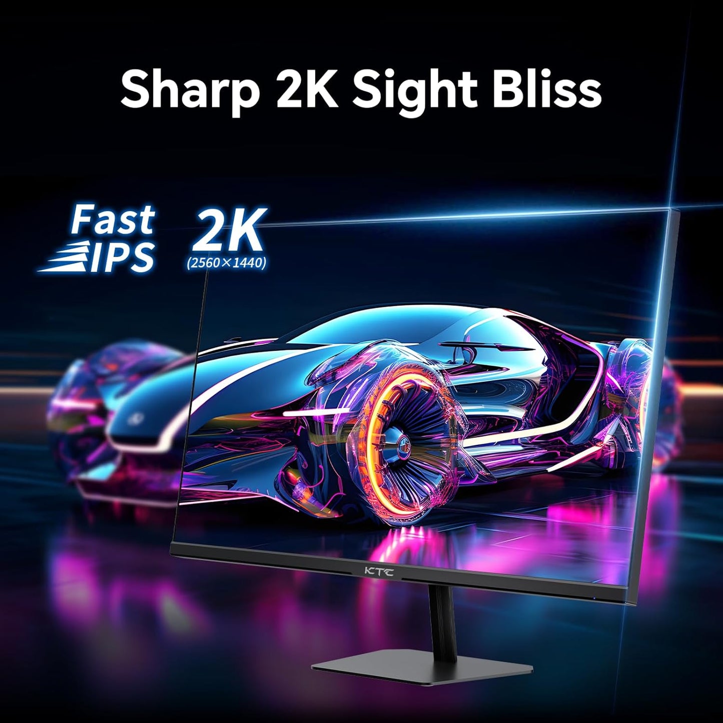 KTC 32 Inch 2K Computer Monitor, IPS 1440p Monitor with Ultra-Thin Bezels, HDR10, Freesync/G-sync, HDMI/DP Ports, Tilt Adjustable, Eyecare, Ideal for Business, Office, and Casual Gaming - PuriLite