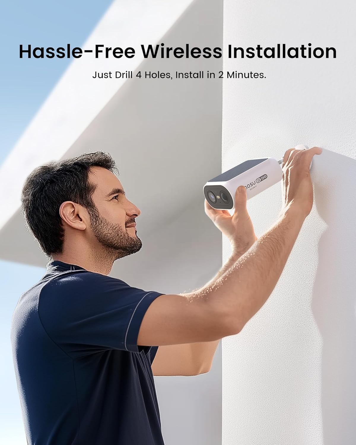 AOSU Solar Security Cameras Wireless Outdoor, 4 Cam-Kit, No Monthly Fees, Local Storage, Home Security Cameras System with Integrated Solar Panel, Easy Setup, 2K Color Night Vision, 5G & 2.4G WiFi - PuriLite