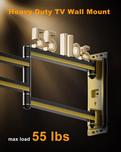 WHYFONE Long Arm Corner TV Monitor Wall Mount with 40.78" Extension for Most 13-43inch TVs Monitors, Full Motion Articulating Triple Arm Foldable, Max VESA 200x200mm, Vertical TV Mount - PuriLite