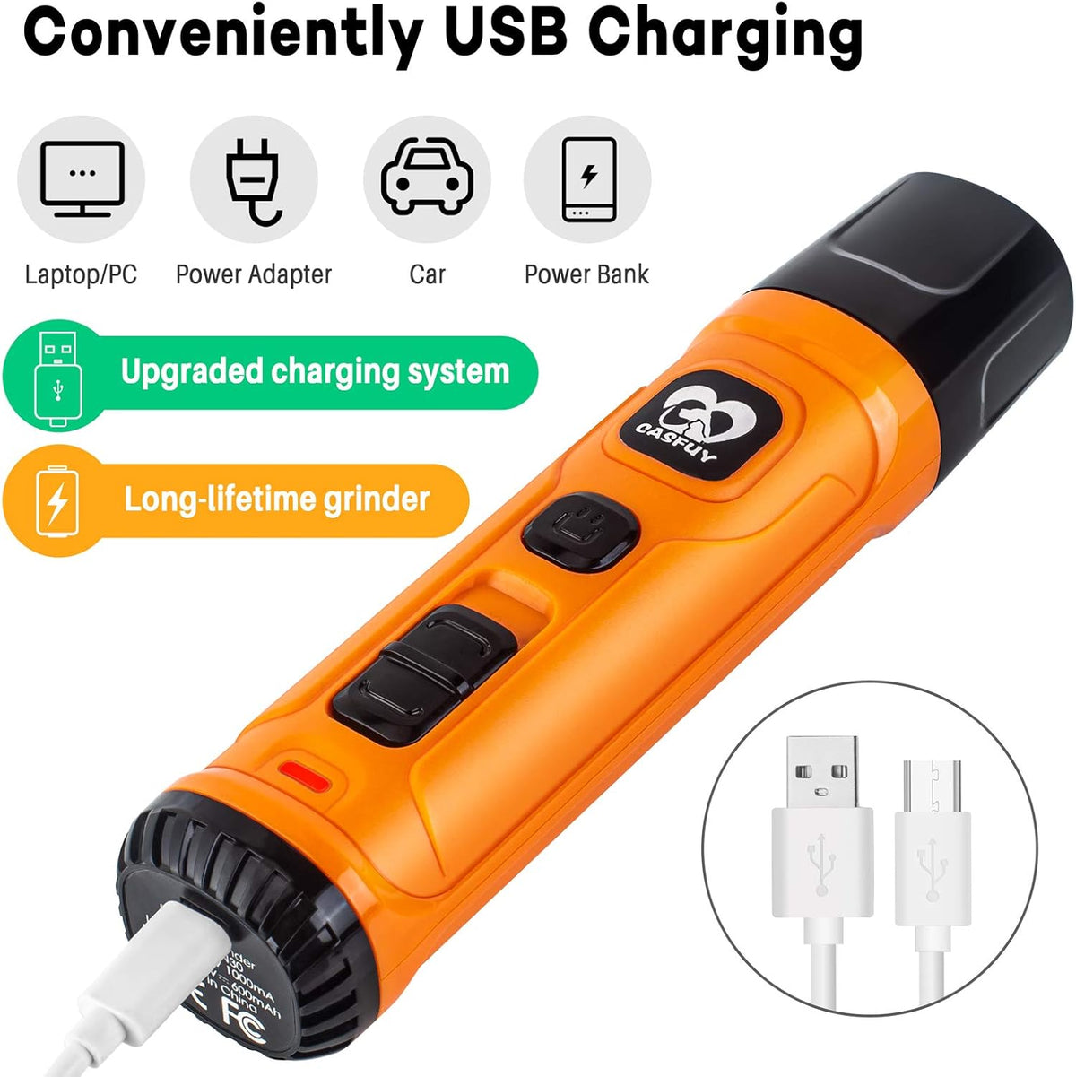 Casfuy Dog Nail Grinder with 2 LED Light - New Version 2-Speed Powerful Electric Pet Nail Trimmer Professional Quiet Painless Paws Grooming & Smoothing for Small Medium Large Dogs and Cats (Blue) - PuriLite