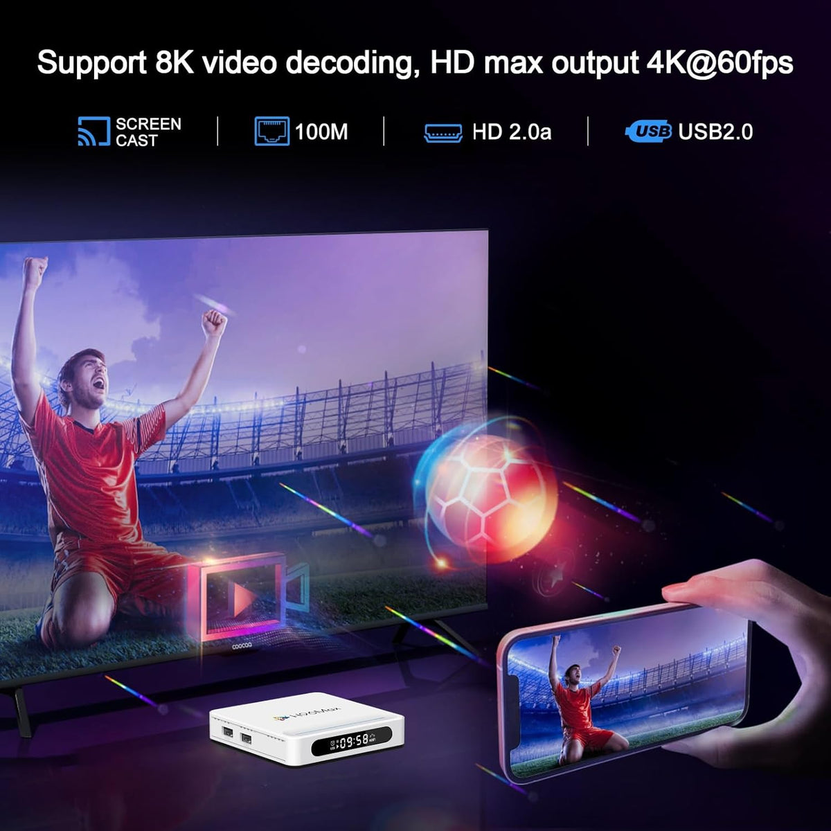 Android TV Box 14.0 4GB RAM 128GB ROM Dual-WiFi 6.0 H96 Max H618 Plus Android Box with 3D 8K BT 5.4 USB Ultra HD - PuriLite
