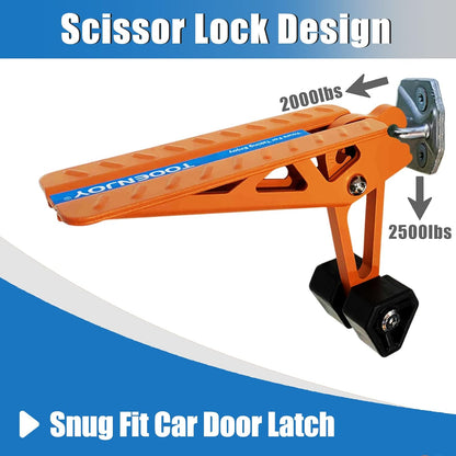 TOOENJOY Universal Fit Car Door Step, Foldable Roof Rack Door Step Up on Door Latch, Supports Both Feet, Easy Access to Rooftop for Most Car, SUV, Truck, Max Load 400 lbs (Orange)